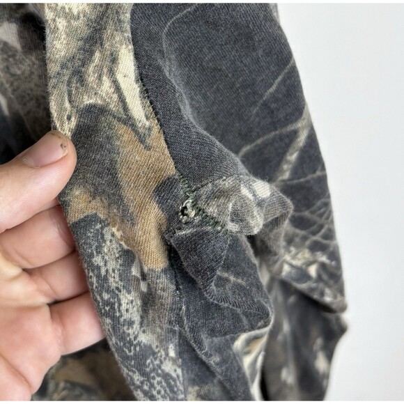 Vintage 90s Mossy Oak Single Stitch Camo Long Sleeve T-Shirt / Size XL - Picture 5 of 7